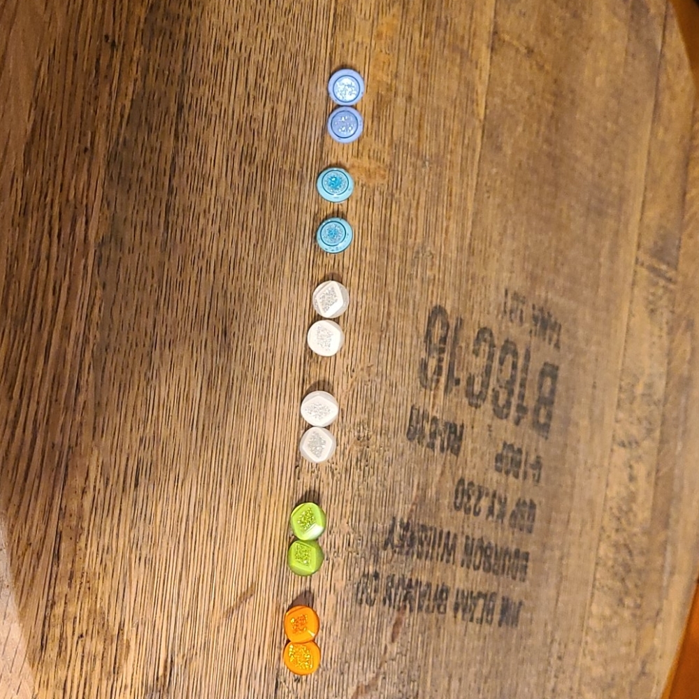 Six pair of post earrings